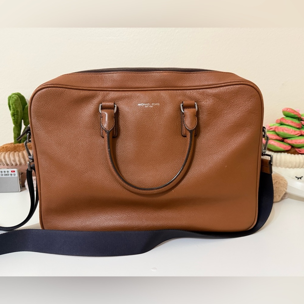 Michael Kors Tan Leather Men's Briefcase